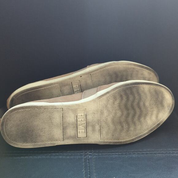 Frye Ivy Soft Nubuck Leather Cream Slide On Comfort Sneakers - Picture 6 of 6